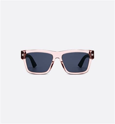 Dior3D S2F Transparent Pink Rectangular Sunglasses 